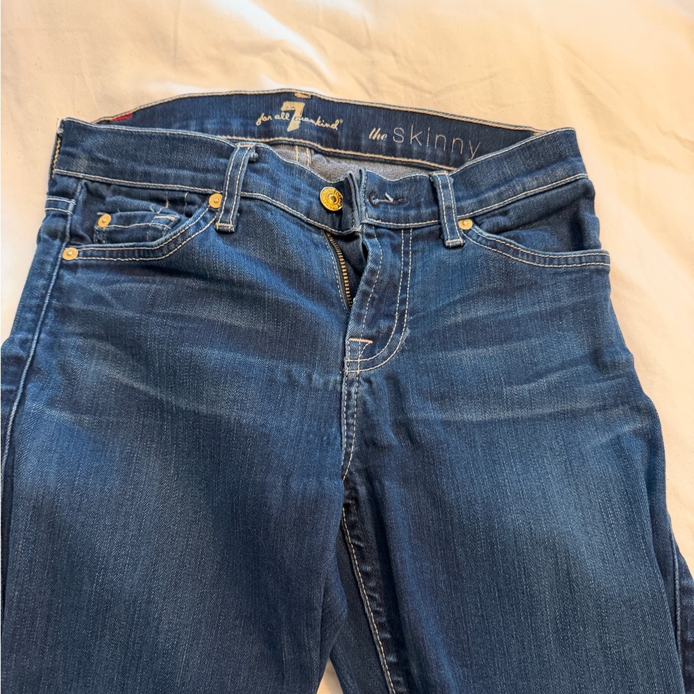 7 for All Man Kind- The Skinny Dark Blue Women's Jeans size 26
